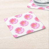 Lichtroze gerbera daisy kartonnen onderzetters (Schuin)