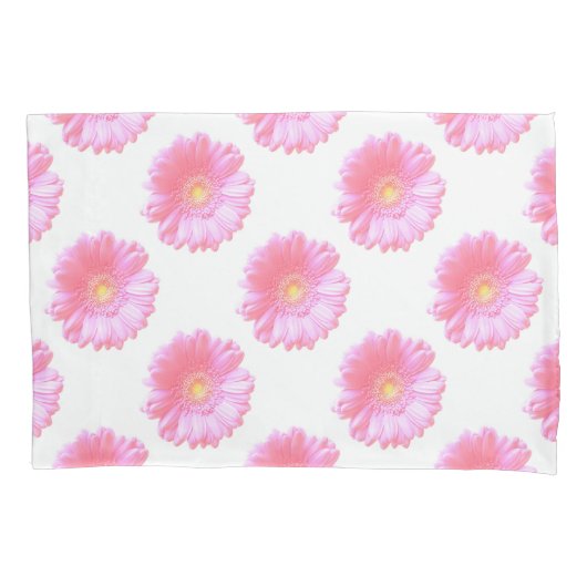 Lichtroze gerbera daisy kussensloop (Voorkant)