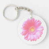 Lichtroze gerbera daisy sleutelhanger (Voorkant)