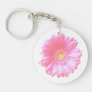 Lichtroze gerbera daisy sleutelhanger