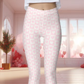 Lichtroze Geruite Hart Valentijnsdag Leggings
