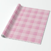 Lichtroze geruite patroon cadeaupapier (Uitgerold)