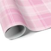 Lichtroze geruite patroon cadeaupapier (Rol Hoek)
