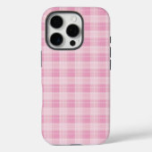 Lichtroze geruite patroon Case-Mate iPhone case (Achterkant)