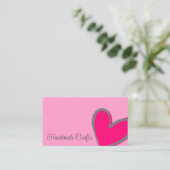 Lichtroze geweldige hartfunctie met fotogeluid visitekaartje (Staand voorkant)