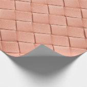 Lichtroze geweven ledertextuur cadeaupapier (Hoek)