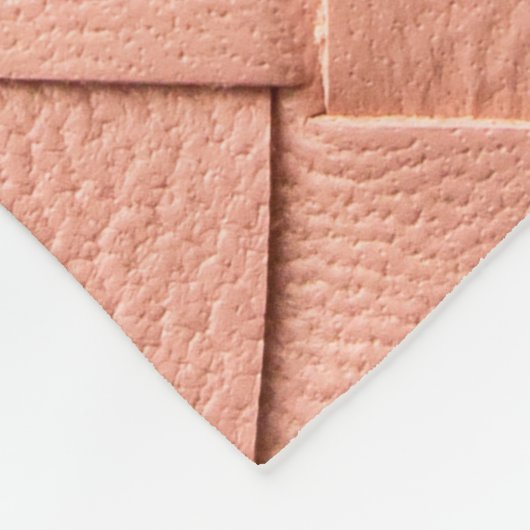 Lichtroze geweven ledertextuur fleece deken (Hoek)