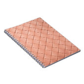 Lichtroze geweven ledertextuur notitieboek (Rechterzijde)