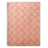 Lichtroze geweven ledertextuur notitieboek (Voorkant)