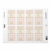 Lichtroze Gingham Gebakken Met Liefde Bakkerij Doo Etiket (Full Sheet)