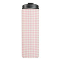 Lichtroze Gingham Patroon Thermische Tumbler