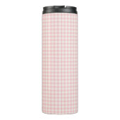 Lichtroze Gingham Patroon Thermische Tumbler Thermosbeker (Achterkant)
