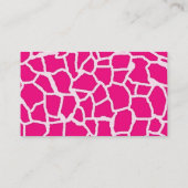 Lichtroze Giraffe Animal Print; Retro schoolbord Visitekaartje (Achterkant)