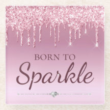 Lichtroze glam druppelende glitter Geboren om te f