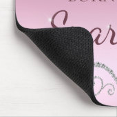 Lichtroze glam druppelende glitter geboren om te f muismat (Hoek)