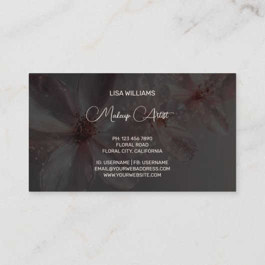 Lichtroze glanzend metallic Visitekaartje (Achterkant)