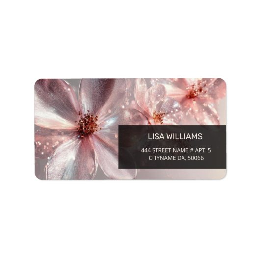 Lichtroze glanzend metallic Visitekaartje Etiket (Voorkant)