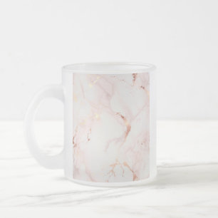Lichtroze glazen houder matglas koffiemok