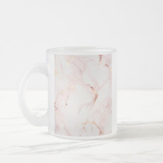 Lichtroze glazen houder matglas koffiemok (Links)