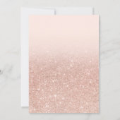 lichtroze glitter 5 grid foto baby bevallen aankondiging (Achterkant)