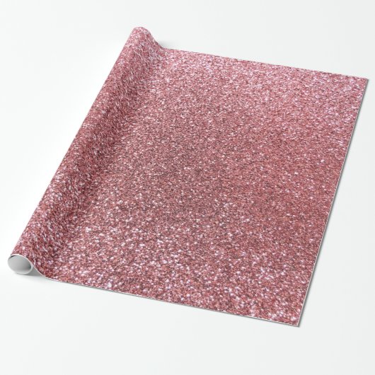 Lichtroze glitter cadeaupapier (Uitgerold)