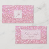 Lichtroze Glitter Chic Glam Glitzy Salon Spa Visitekaartje (Voorkant / Achterkant)