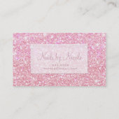 Lichtroze Glitter Chic Glam Glitzy Salon Spa Visitekaartje (Achterkant)