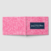 Lichtroze Glitter Print Blauw accent Gastenboek (Volledig)