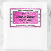Lichtroze glitter Sparkle Stars Productlabels Rechthoekige Sticker (Tas)