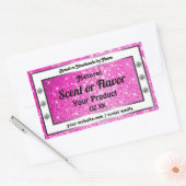 Lichtroze glitter Sparkle Stars Productlabels Rechthoekige Sticker (Envelop)