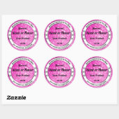 Lichtroze glitter Sparkle Stars Productlabels Ronde Sticker (Vel)