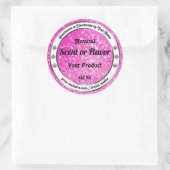 Lichtroze glitter Sparkle Stars Productlabels Ronde Sticker (Tas)