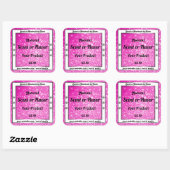 Lichtroze glitter Sparkle Stars Productlabels Vierkante Sticker (Vel)