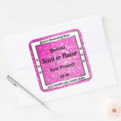 Lichtroze glitter Sparkle Stars Productlabels Vierkante Sticker (Envelop)
