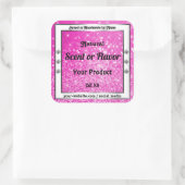 Lichtroze glitter Sparkle Stars Productlabels Vierkante Sticker (Tas)