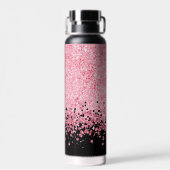 Lichtroze glitter waterfles (Achterkant)