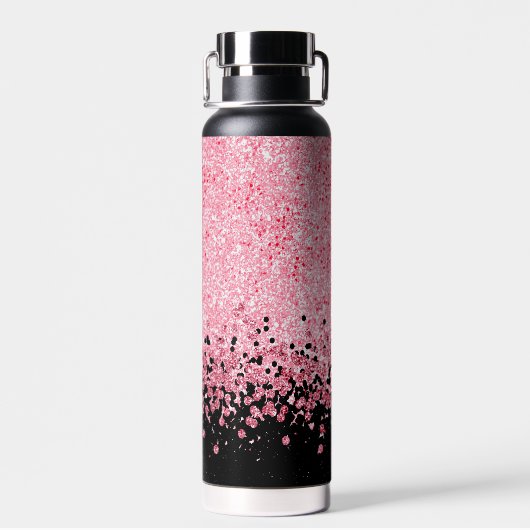 Lichtroze glitter waterfles (Achterkant)