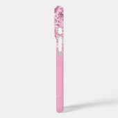 Lichtroze Glitterdruppels Glam Handtekening Case-Mate iPhone Case (Achterkant / Links)