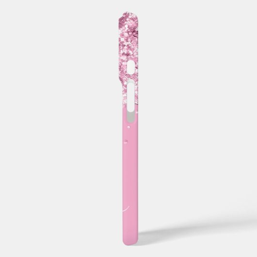 Lichtroze glitterdruppels glamssignatuur Case-Mate iPhone case (Achterkant / Links)