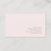 Lichtroze Gold Geometric Salon Stylist Visitekaartje (Achterkant)