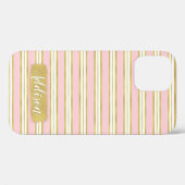 Lichtroze gouden band Patroon Aangepaste naam Case-Mate iPhone Case (Achterkant (horizontaal))