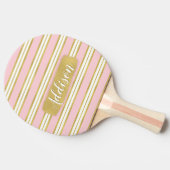 Lichtroze gouden band Patroon Aangepaste naam Tafeltennisbatje (Zijkant)