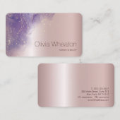 Lichtroze gouden en Paarse Sparkle Salon Stylist Visitekaartje (Voorkant / Achterkant)