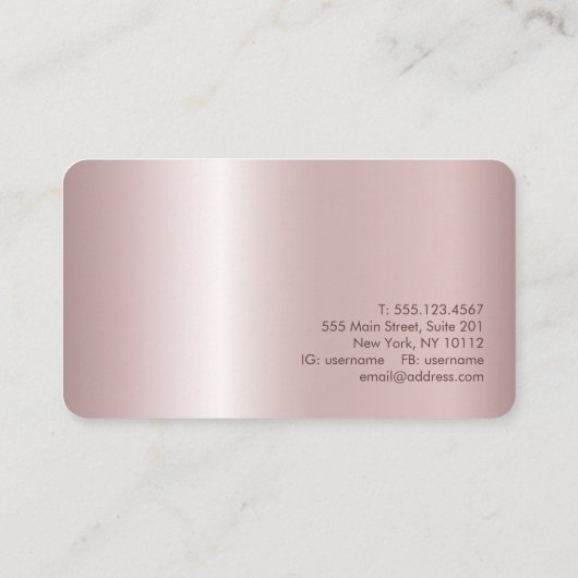 Lichtroze gouden en Paarse Sparkle Salon Stylist Visitekaartje (Achterkant)