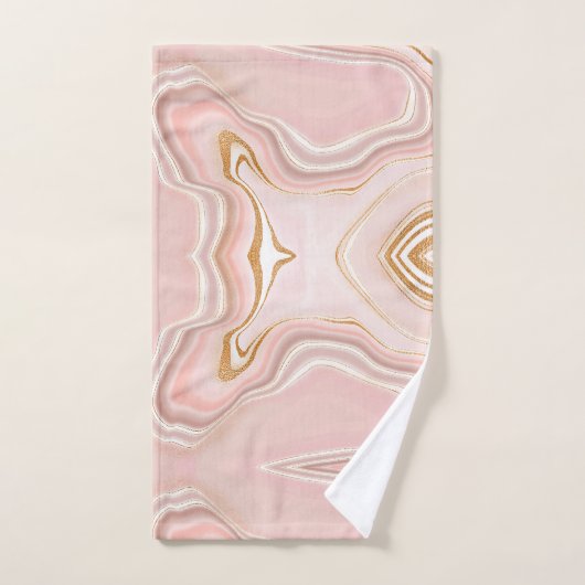  lichtroze goudvormig design bad handdoek (Handdoek)