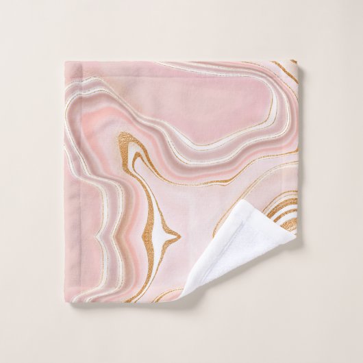  lichtroze goudvormig design bad handdoek (Wasdoekje)
