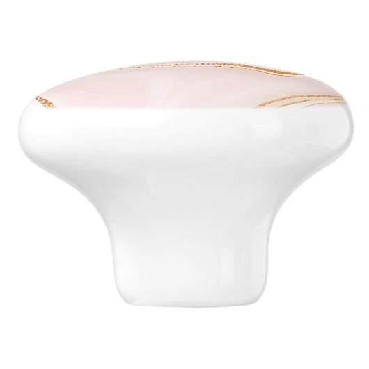 lichtroze goudvormig design keramische knop (Zijkant)