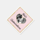 Lichtroze & goudzedenfoto Aangepast Servet (Hoek)