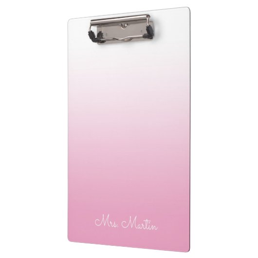 Lichtroze Gradient Gepersonaliseerde Leraar Klembord (Links)