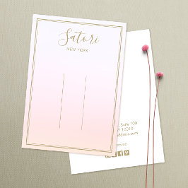 Lichtroze gradiënt ombre Script Hair Clip display Visitekaartje